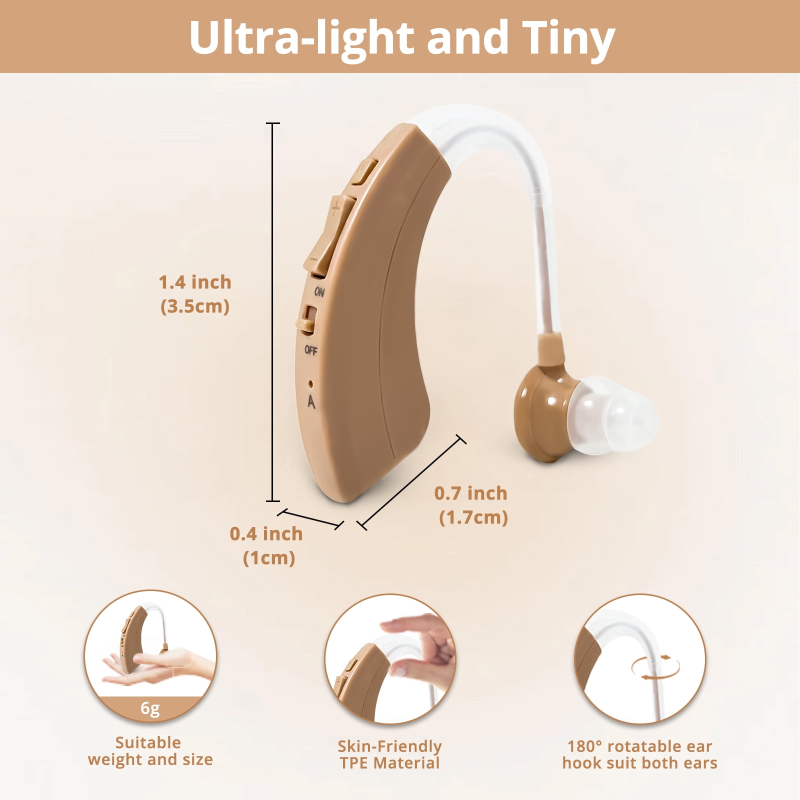 HIBRIQ Rechargeable Hearing Aids with Noise Cancelling, Feedback Cancellation & Clear Speech for Seniors HH-1220AX