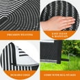 thumbnail image 6 of Yesurprise 320Gsm Outdoor Carpet, 9x12ft (270x360cm) Half Circle, Black/White, Xxy-Modern Design, PP Tube Plastic Woven, 6 of 7