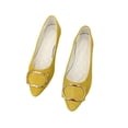 thumbnail image 4 of SuTry Women's Pointed Toe Flats Slip On Comfortable Metal Buckle Decor Low Cut Casual Walking Office Daily Travel Versatile Shoes(38), 4 of 5