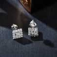 thumbnail image 6 of KIJ 1 Carat Princess Cut Square Moissanite Stud Earrings, 925 Sterling Silver 14K White Gold Plated VVS1 Gra Certified Hypoallergenic Gifts for Men Women, 6 of 12