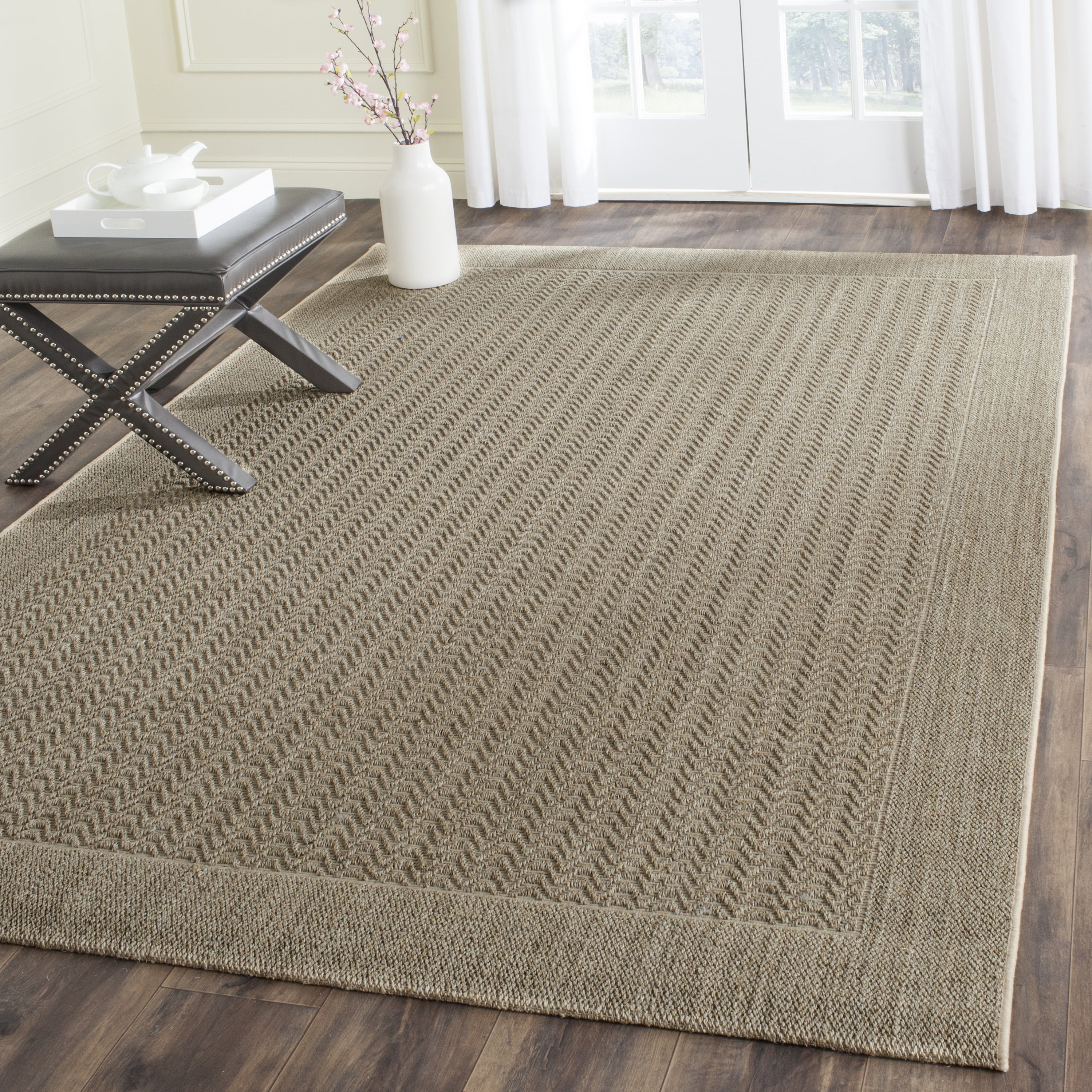 SAFAVIEH Palm Beach Adalyn Geometric Area Rug, Desert Sand, 8' x 10'