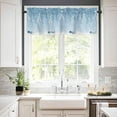 thumbnail image 3 of Blue Christmas Kitchen Curtains and Valances Set, Rod Pocket Curtains Tier Farmhouse Window Curtains 24 Inch Length, Pine Trees Xmas Ball Snowflake Winter 3 Piece Kitchen Curtains Set, 3 of 6