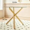 thumbnail image 2 of Lecut Round Glass Dining Table for 2 to 4 Person, 31.5" Modern Dining Room Table with Tempered Glass Top & Golden Metal Legs,Small Kitchen Table for Apartment,Home, Office, 2 of 7