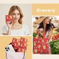 thumbnail image 6 of 5 Pack Foldable Shopping Bag,Red Christmas Gingerbread Man Pattern Reusable Grocery Bags with Pockets,Large Reusable Tote Bags with Handles Waterproof & Lightweight, 6 of 6