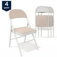 thumbnail image 7 of VECELO 5-Piece Portable Folding Card Table and Chair Set with Collapsible Legs & Vinyl Upholstery, No Assembly Required, Portable for Indoor & Outdoor, Beige, 7 of 7