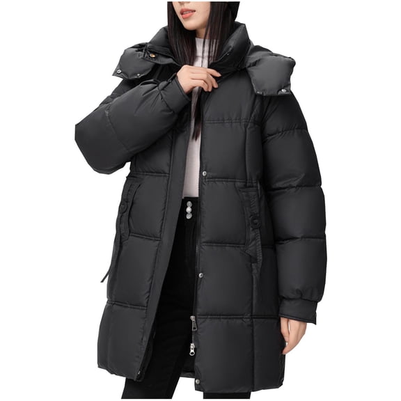 UYISJ Women's Thickened Down Jacket Winter Hooded Short Puffy Packable Jacket Warm Puffer Down Coat with Hood M