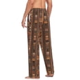 thumbnail image 3 of FORMRS Mens Pajama Pants with Pockets Soft Cotton Sleepwear Lounge Bottoms, Sizes S-2XL, Brown Tribal Pattern, 3 of 7