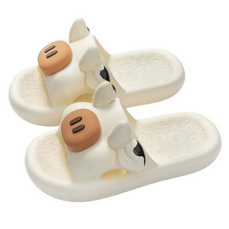 

Stamzod Womens Mens Cartoon Slippers Super Soft Breathable Anti-Slip Bedroom Home Slippers Clearance White 39
