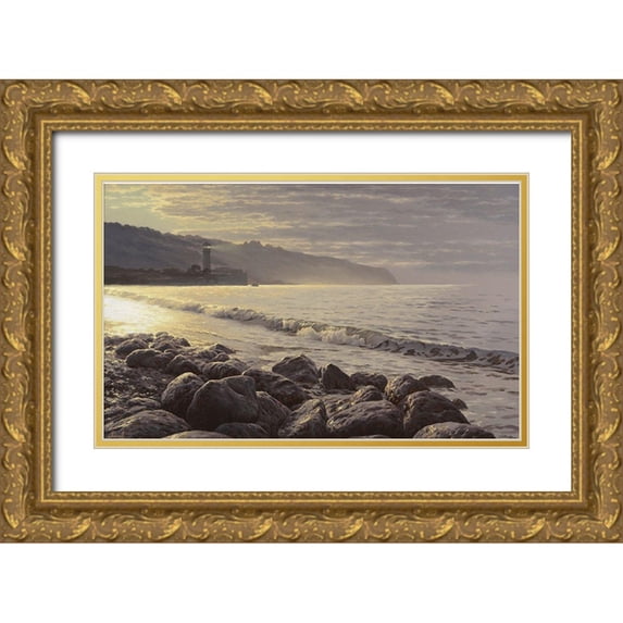 Adamov, Alexey 24x16 Gold Ornate Wood Framed with Double Matting Museum Art Print Titled - Morning Surf