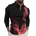 thumbnail image 2 of Blusa y camisa de manga larga con cuello vuelto para hombre, jersey con solapa a cuadros, a rayas y cremallera, manga corta, deportiva, de manga corta, con solapa, blusa de poliéster para hombre, 2 of 5