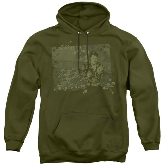 Elvis Presley That 70S Elvis Adult Pullover Hoodie Sweatshirt-Military Green