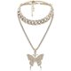 thumbnail image 1 of Collar para mujer, gargantilla de cristal dorado de Hip Hop, cadena con diamantes de imitación brillantes, accesorio de moda para niñas, 1 of 4