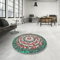 thumbnail image 3 of Ahgly Company Indoor Rectangle Patterned Cyan Opaque Blue Area Rugs, 7' x 9', 3 of 6