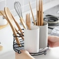thumbnail image 5 of Nordic Minimalist Ins Kitchen Household Ceramic Chopstick Basket Chopstick Tube Drain Multifunctional Storage Rack E, 5 of 6
