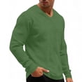 thumbnail image 4 of Mens Summer Night Thermal Long Sleeve V Neck Waffle Knit T-Shirts Pullover Tops Regular Fit Textured Shirt, Business Casual Breathable Solid Color Tee for Office Work, Big & Tall, 4 of 9
