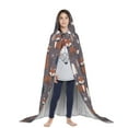 thumbnail image 3 of Honeii Snowflake Fox Print Poncho Cape, Cloak Coat, Snuggly Hooded Wearable Blanket, Hooded Cape For Teenagers,Halloween Costumes-Medium, 3 of 7