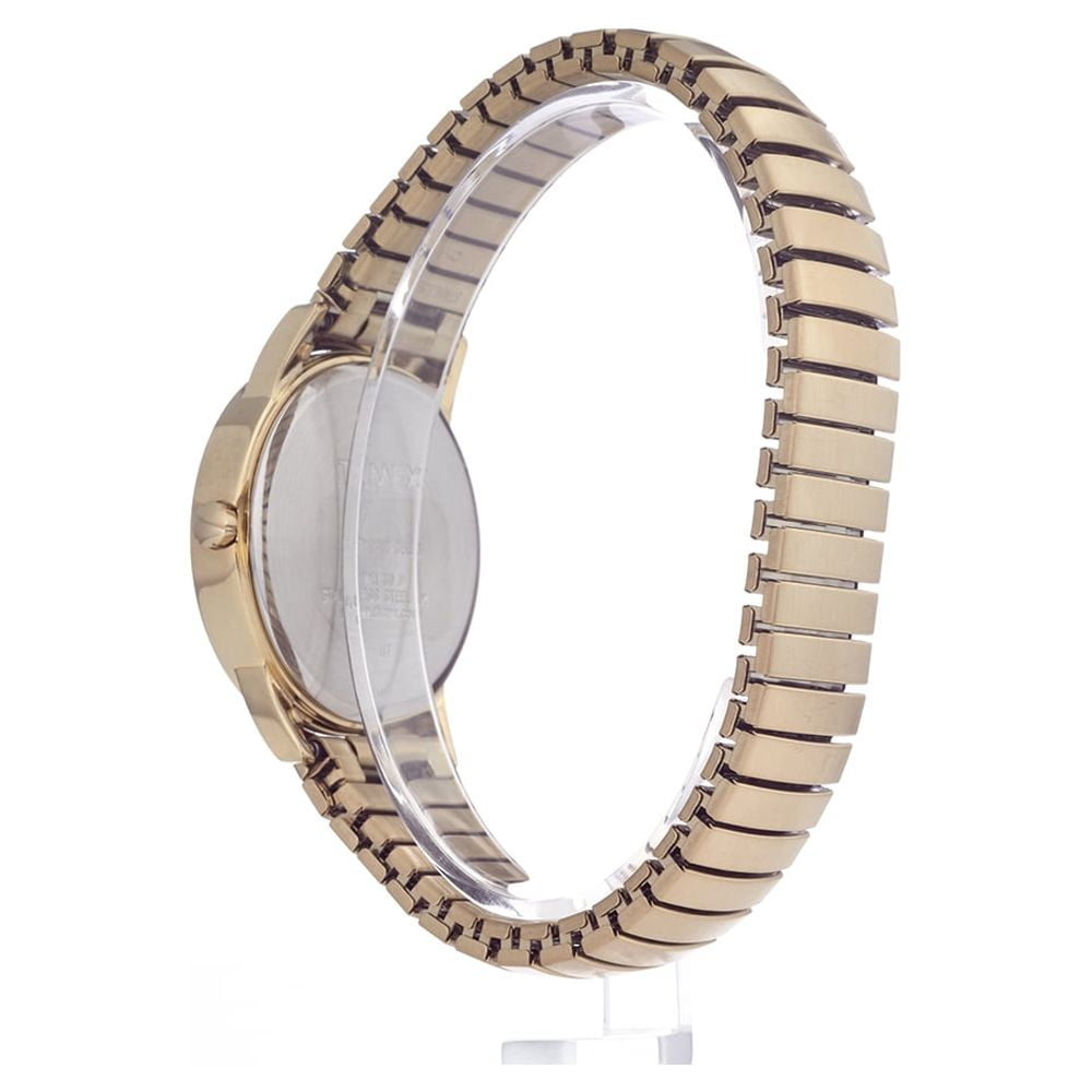 Timex Men's Easy Reader Date Gold/White 35mm Casual Watch, Tapered Expansion Band
