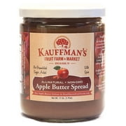Kauffman's Fruit Farm Spiced Apple Butter, Homemade, No Sugar Added, Kosher, Non-GMO, Gluten Free. Perfect to use in Baking, As A Spread, or BBQ Sauce! 17 Oz. Jar (Pack of 6 Jars)