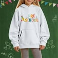 thumbnail image 2 of Mercatoo 𝗕ack to School Hoodie for Girls Boys Preschool Student Long Sleeved Hooded Sweatshirt Preppy Classic Tees Tops, 2 of 4