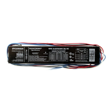 Sylvania QHE3x32T8/UNV ISL-SC Fluorescent Ballast, 3-Lamp, F32T8, 32W T8, 120/277V