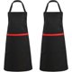 thumbnail image 1 of 2 Pack Adjustable Bib Apron with 2 Pockets, Waterdrop Resistant Cooking Kitchen Aprons for Women Men Chef Couple BBQ Painting (Black, 2), 1 of 4