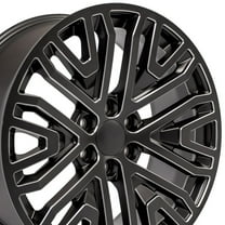 New Aluminum Wheel for 1999-2020 Chevrolet Silverado 1500 22x9 Inch Black Milled Sierra Rim