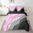 thumbnail image 2 of YST Pink Grey Black Ombre Geometric Stripe Bedding Set, 7-Piece Comforter Set, Queen Size, 2 of 4