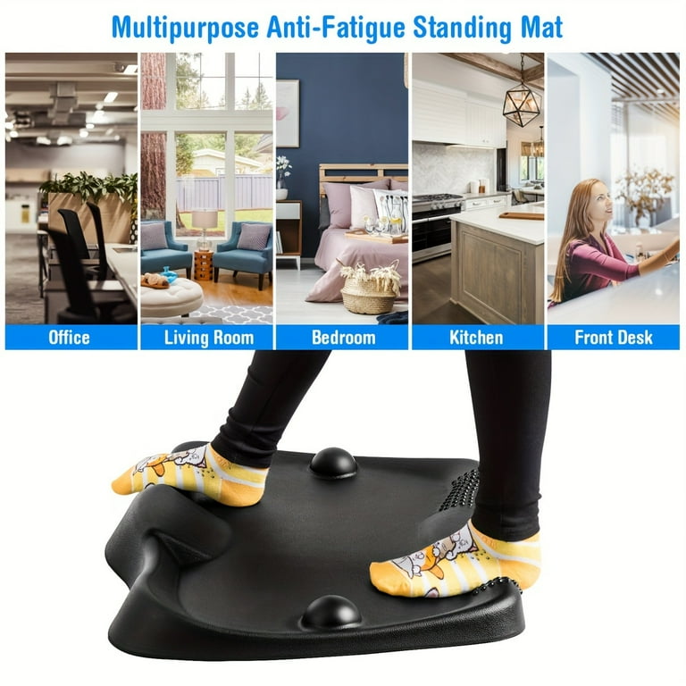 Anti Fatigue Standing Mat by Comfort Standing Desk Mat Ergonomic Stand Up Mat with Massage Ball Soft Durable Floor Mat for Workplace Office Home Large Black Walmart