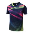 thumbnail image 5 of inlzdz Kids Boys Soccer Jersey Short Sleeve Breathable Athletic T-Shirt Tee Football Badminton Navy Blue 3XS, 5 of 7