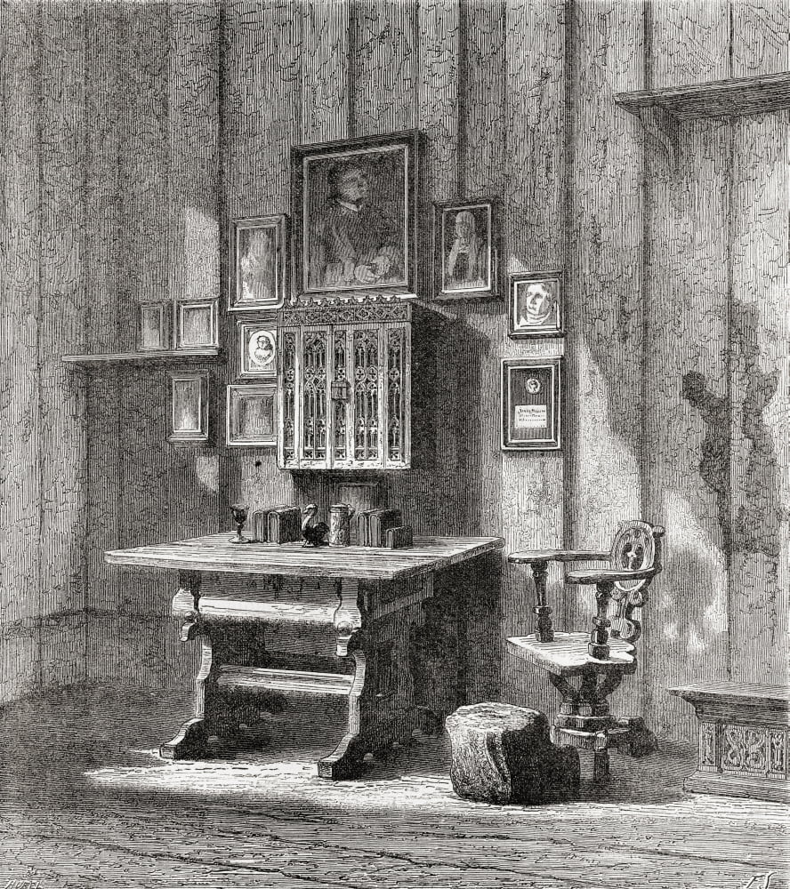 The Room In Wartburg Castle At Eisenach Thuringia Germany Where Martin Luther Translated The New Testament Into German As It Was In The 19Th Century From El Mundo En La Mano Published 1878 Canvas Art