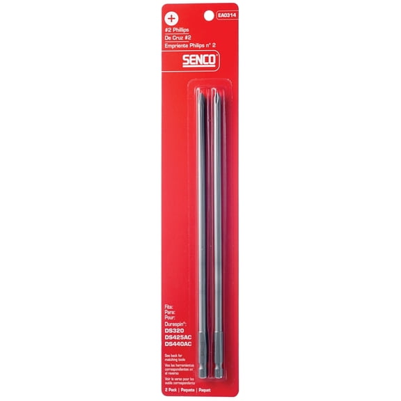 Senco EA0314 Screwdriver Bit, Phillips Drive, 1/4 in Shank, 6 in L, Steel