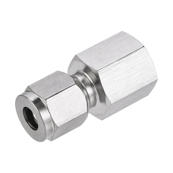 Uxcell Female Thread x Tube OD Compression Tube Fitting 304 Stainless Steel G1/4 x 1/4"