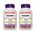 thumbnail image 1 of Webber Naturals Cinnamon 20:1 Extract 150 mg - 2 x 60 Capsules | Blood Sugar Support, 1 of 1