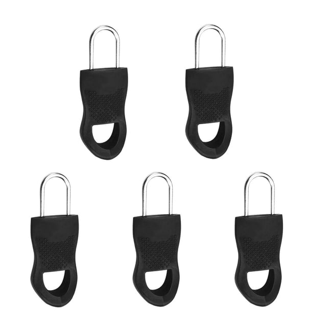 Wisewang 5/10Pcs/Lot Replacement Zipper Puller For Clothing Zip Fixer For Travel Bag Suitcase Backpack Zipper Pull Fixer For Tent black 5# 5pcs