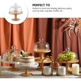 thumbnail image 4 of 1 Set Cake Plate with Dome Footed Pastry Wood Service Stand Glass Food Plate Lid Plate Server Baking, 4 of 5