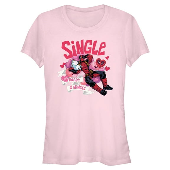 Junior's Marvel: Deadpool Single and Ready 2 Mingle Graphic T-Shirt
