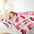 thumbnail image 4 of Manfei Cute Cartoon Gnome Queen Comforter Set,Valentines Rose Flowers Bedding Sets,Pink Patchwork Check Bedding Comforter Set For Girl,Breathable Home Decor Reversible,3 Pieces, 4 of 8