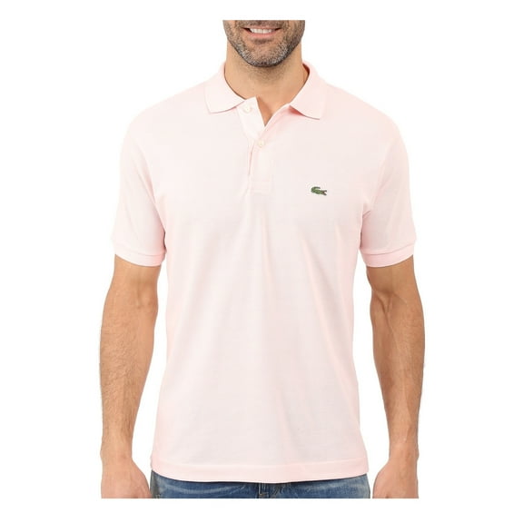 lacoste men's short sleeve pique l.12.12 classic fit polo shirt, flamingo pink, 2