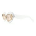 thumbnail image 6 of Womens Thick Plastic Cat Eye Double Metal Rim Mod Retro Fashion Sunglasses White - Beige, 6 of 8