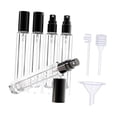 thumbnail image 1 of 5 frascos de perfume de vidrio recargables de 10 ml, portátiles, a prueba de fugas, para fiestas, mini atomizadores resistentes, contenedores de Negro, 1 of 8