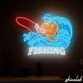 thumbnail image 3 of Shinelab Fishing Man on Wave Neon Sign, Lake Cabin Decor, Angler Hobby LED Wall Art 15655, 3 of 3