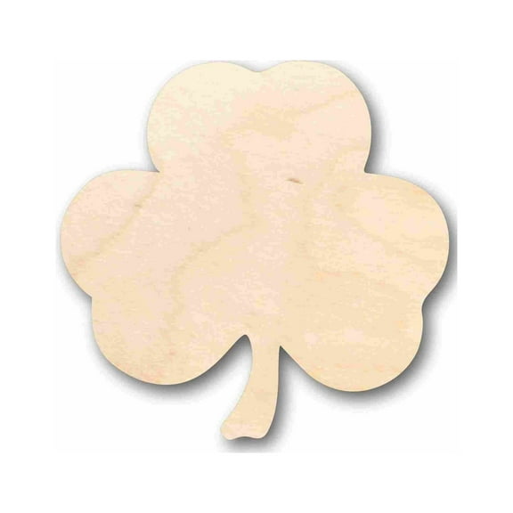 Unfinished Wood 3 Leaf Clover Silhouette - Craft- up to 46" DIY 5" / 1/2"