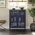 thumbnail image 3 of Channing 2 Door Accent Cabinet-Mesh Metal Locker, Navy, 3 of 9
