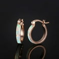 thumbnail image 3 of Coachuhhar Opal Hoop Earrings for Women 925 Sterling Silver Hypoallergenic Huggie Earrings Tiny Cartilage Earrings Mini Hoops Earrings Small Earrings Opal Jewelry for Mother's Day, 3 of 7