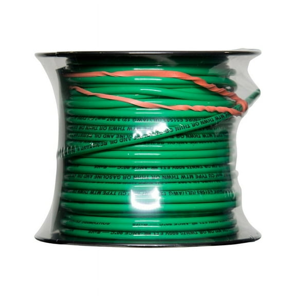 Southwire THHN Building Wire, Copper, 10 AWG, 1C, Green, Solid, 100 ft 11599808