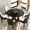 Black+Bronze, variant on 53" Round Dining Table With Radiation- Sintered Stone & Metal Base - Black, 6 People No Harmful Substance Stable Person
