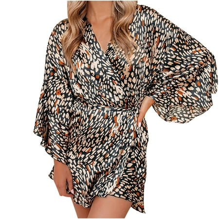 

satin pajama set Womens Kimono Robe Cover Up Floral Printed Sleepwear Satin Silky Long Sleeve Winter Warm Breathable Nightgown