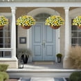 thumbnail image 4 of Artificial Hanging Flowers in Basket, Fake Silk Hanging Planter, Faux Colorful Daisy Vines Arrangement with Coconut Lining Baskets Outdoors Indoors Courtyard Spring Decor(Darkorchid), 4 of 5