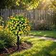 thumbnail image 5 of Garden Decorations Artificial Camellia Topiary Stakes Outdoor Faux Flower Ball Ground Plug for Yard Lawn Porch Patio Wedding Pathway Front Door Decor, 5 of 7