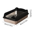 thumbnail image 3 of Deeceymbur Stainless Steel Litter Box Semi Closed Cat Litter Pan Large Kitty Toilet Anti Scatter Odor Control Easy Clean Non Slip Bottom Durable Pet Bathroom, 3 of 6